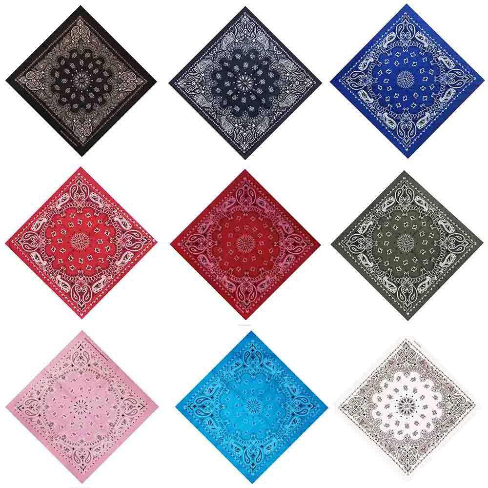 Handkerchief Cotton Men - ผ้าพันคอผ้าฝ้ายลายเพสลีย์สำหรับผู้ชาย สไตล์ฮิปฮอป ใช้พันคอ ข้อมือ หรือผูกศีรษะ ผ้าพันคอสี่เหลี่ยม