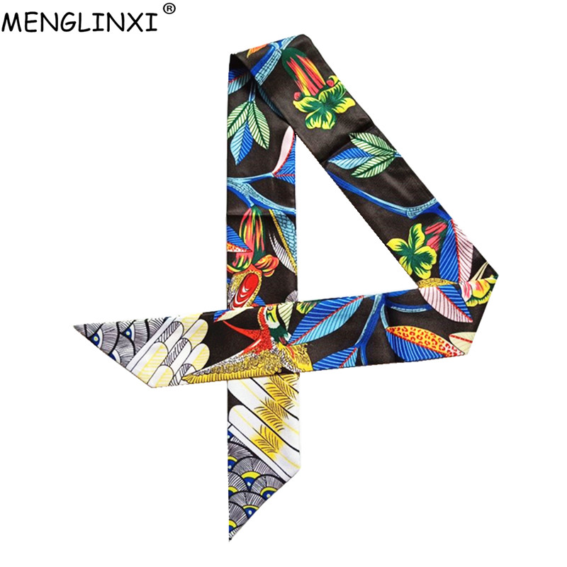 Ascot Neck Scarf - Luxuryยี่ห้อHummingbirdพิมพ์ผ้าไหมผอมผ้าพันคอกระเป๋าริบบิ้นผู้หญิงหญิงคอNeckerchiefผ้าพันคอสำหรับสุภาพสตรี