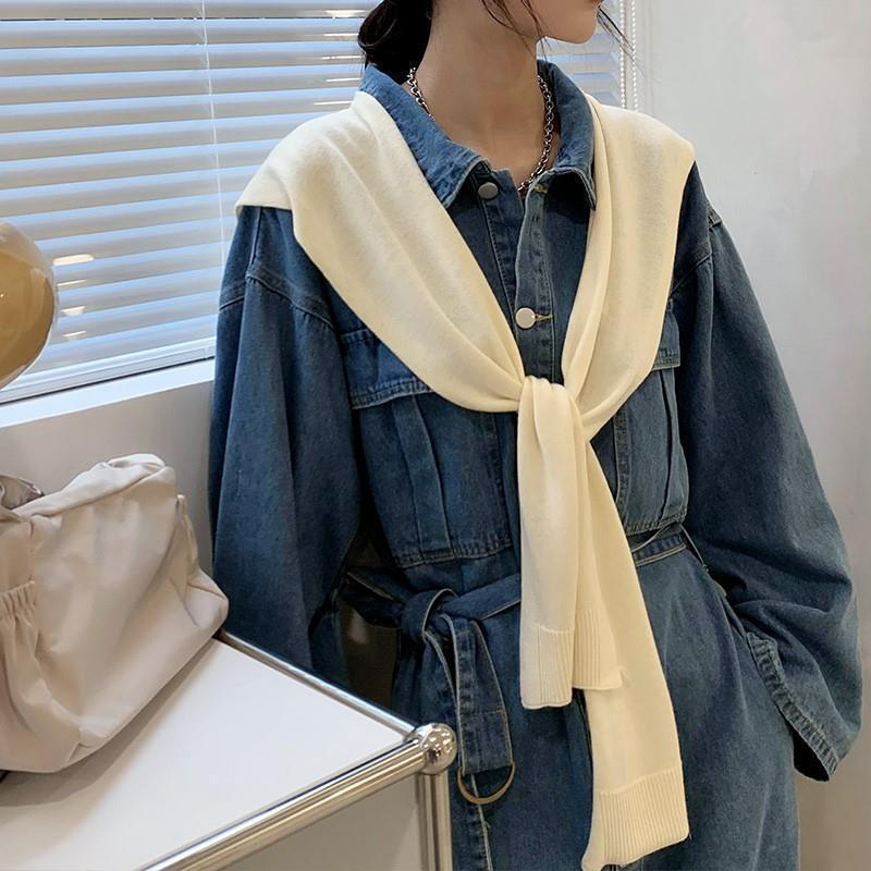ผ้าคลุมไหล่ถักสำหรับผู้หญิงระบ - Ascot Neck Scarf บทวิจารณ์และราคา