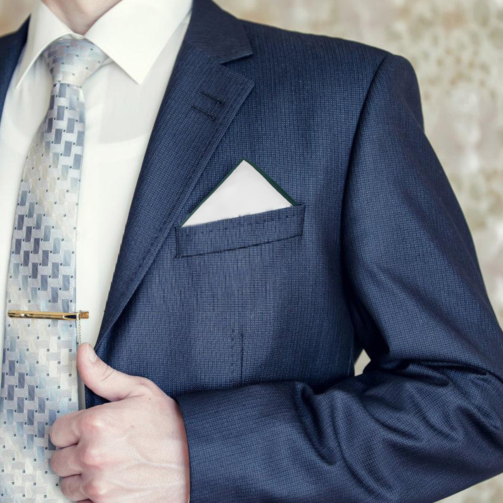 ผ้าเช็ดหน้าผ้าฝ้ายสีขาวเรียบง่ - Handkerchief Cotton Men บทวิจารณ์และราคา