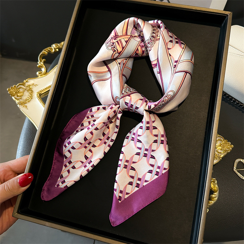ผ้าพันคอไหมพิมพ์ลายโซ่สี่เหลี่ - Face Scarf Mask บทวิจารณ์และราคา