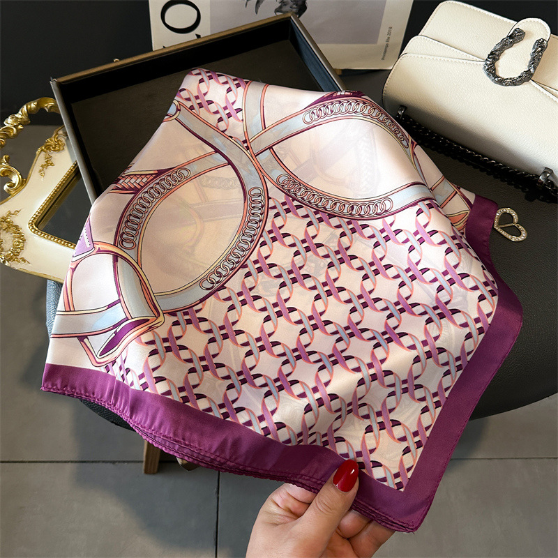 ผ้าพันคอไหมพิมพ์ลายโซ่สี่เหลี่ - Face Scarf Mask บทวิจารณ์และราคา